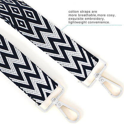 Replacement Crossbody Strap Handbag Guitar Strap Purse Shoulder Strap Adjustable Retro Jacquard - Dark blue