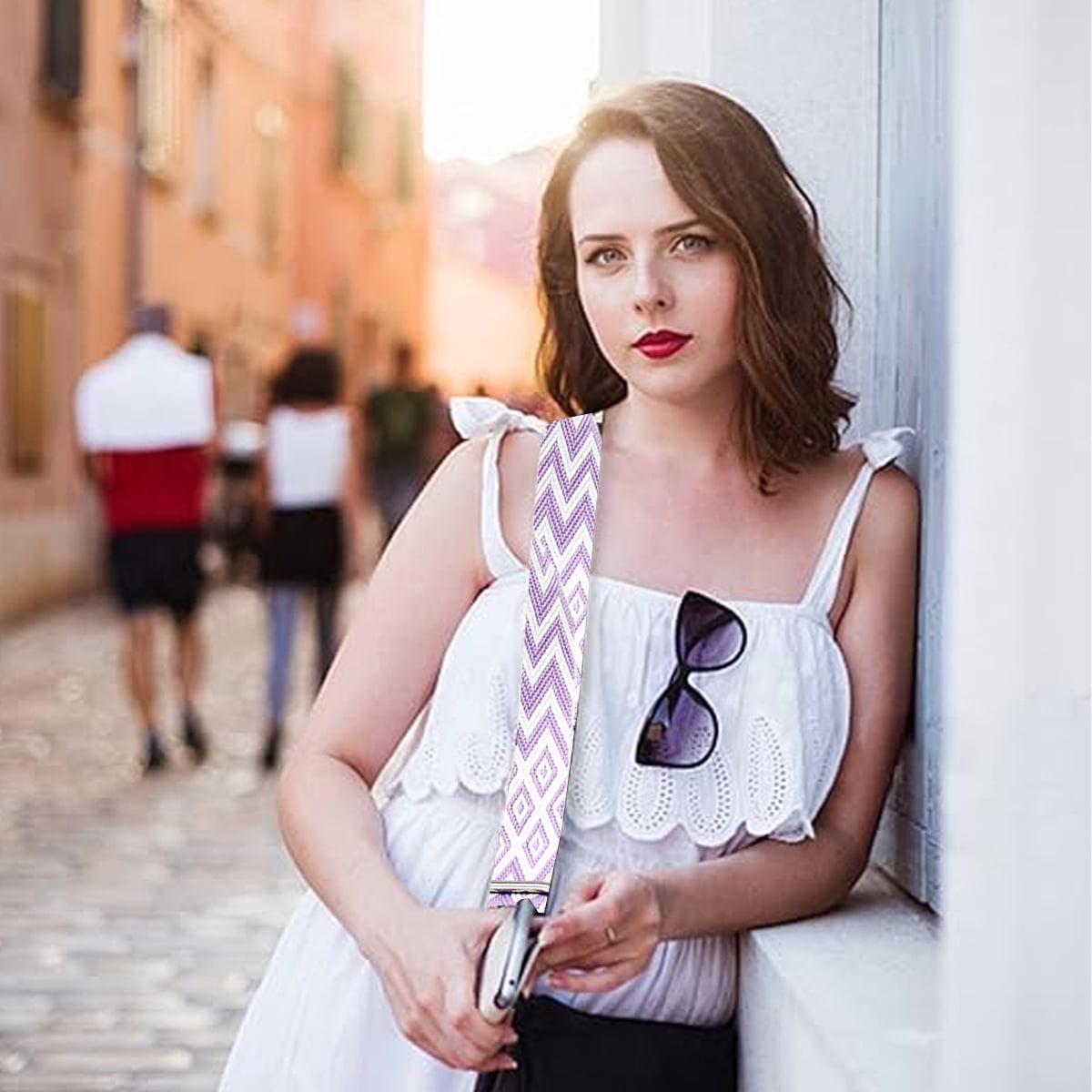 Replacement Crossbody Strap Handbag Guitar Strap Purse Shoulder Strap Adjustable Retro Jacquard - Dark blue purple