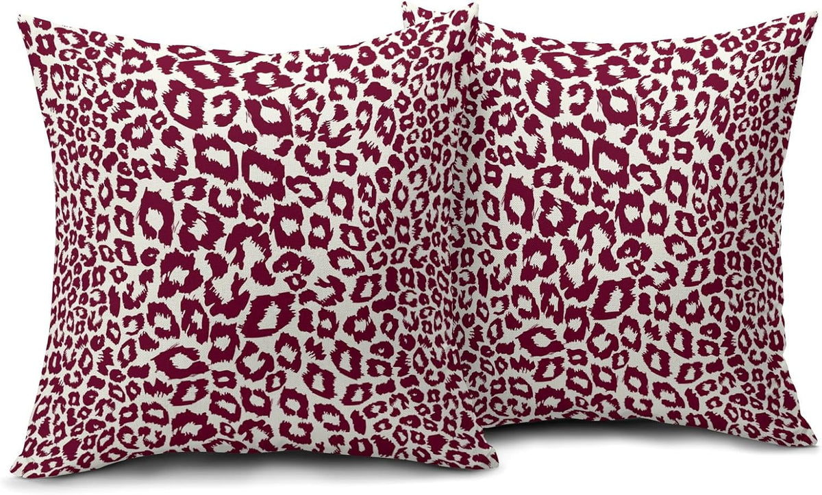 Lime Green White Leopard Print Pillow Covers 18x18 Inch Set of 2 Cheetah Animal Spots Decorative Throw Pillows For Couch Farmhouse Chinoiserie Pillow Cases Home Decor For Room Sofa Bed Porch Outdoor 16" x 16" Green Leopard
