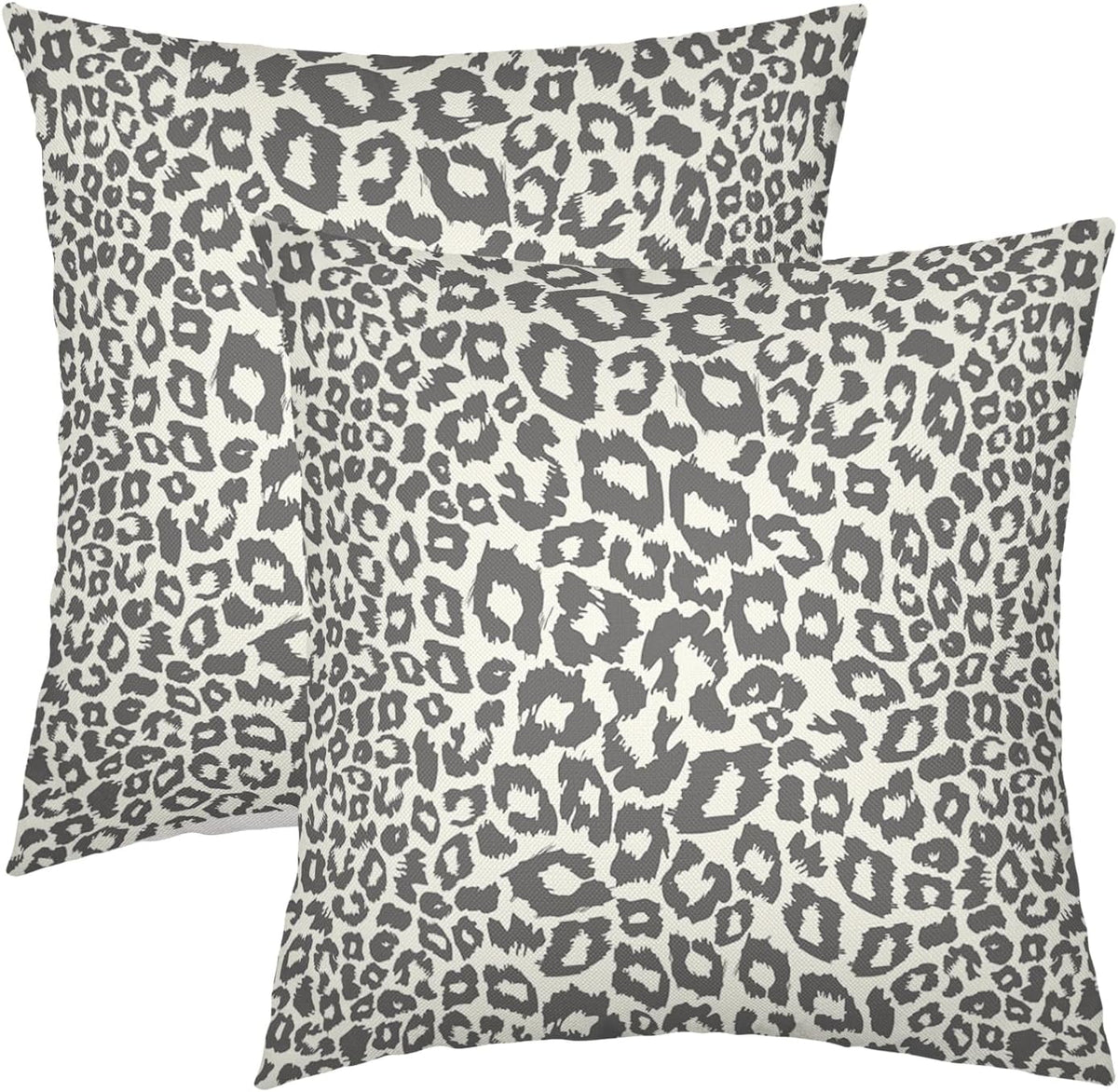 Lime Green White Leopard Print Pillow Covers 18x18 Inch Set of 2 Cheetah Animal Spots Decorative Throw Pillows For Couch Farmhouse Chinoiserie Pillow Cases Home Decor For Room Sofa Bed Porch Outdoor 20" x 20" Green Leopard