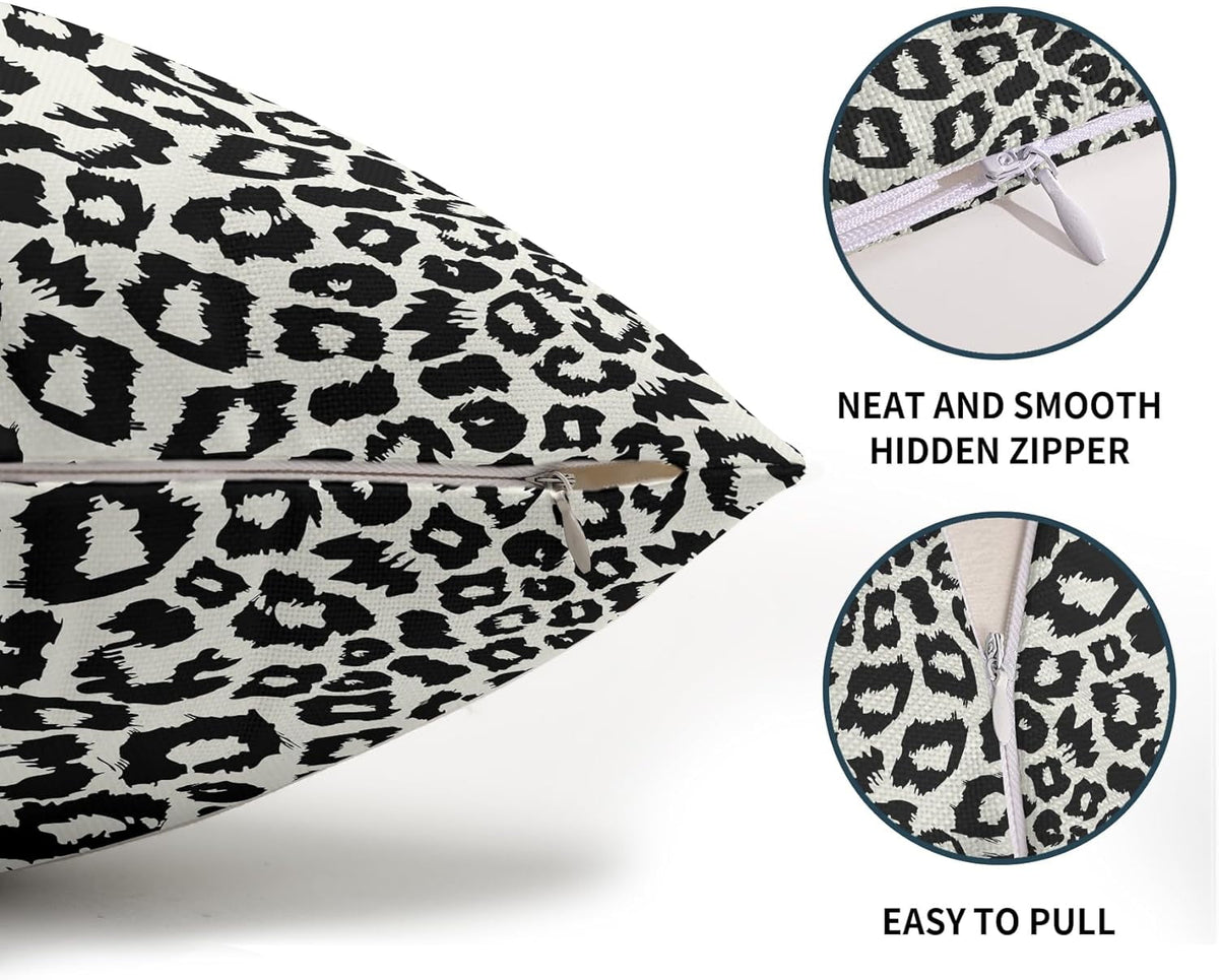 Lime Green White Leopard Print Pillow Covers 18x18 Inch Set of 2 Cheetah Animal Spots Decorative Throw Pillows For Couch Farmhouse Chinoiserie Pillow Cases Home Decor For Room Sofa Bed Porch Outdoor 12" x 20" Orange Leopard