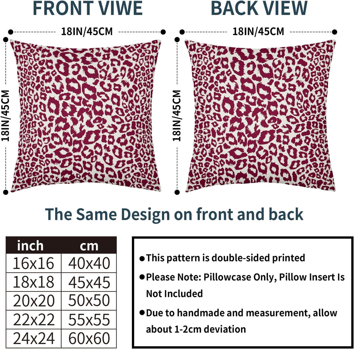 Lime Green White Leopard Print Pillow Covers 18x18 Inch Set of 2 Cheetah Animal Spots Decorative Throw Pillows For Couch Farmhouse Chinoiserie Pillow Cases Home Decor For Room Sofa Bed Porch Outdoor 16" x 16" Orange Leopard