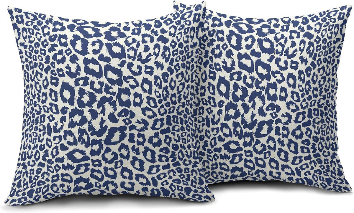 Lime Green White Leopard Print Pillow Covers 18x18 Inch Set of 2 Cheetah Animal Spots Decorative Throw Pillows For Couch Farmhouse Chinoiserie Pillow Cases Home Decor For Room Sofa Bed Porch Outdoor 18" x 18" Pink Leopard