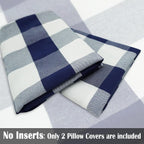 Light Blue Farmhouse Buffalo Plaid Pillow Covers 18x18 Set of 2 Patio Outdoor Decor Neutral Checkered Pillow Covers 18 x 18, Blue and White Gingham Plaid Check 18"x18", Set of 2 Black