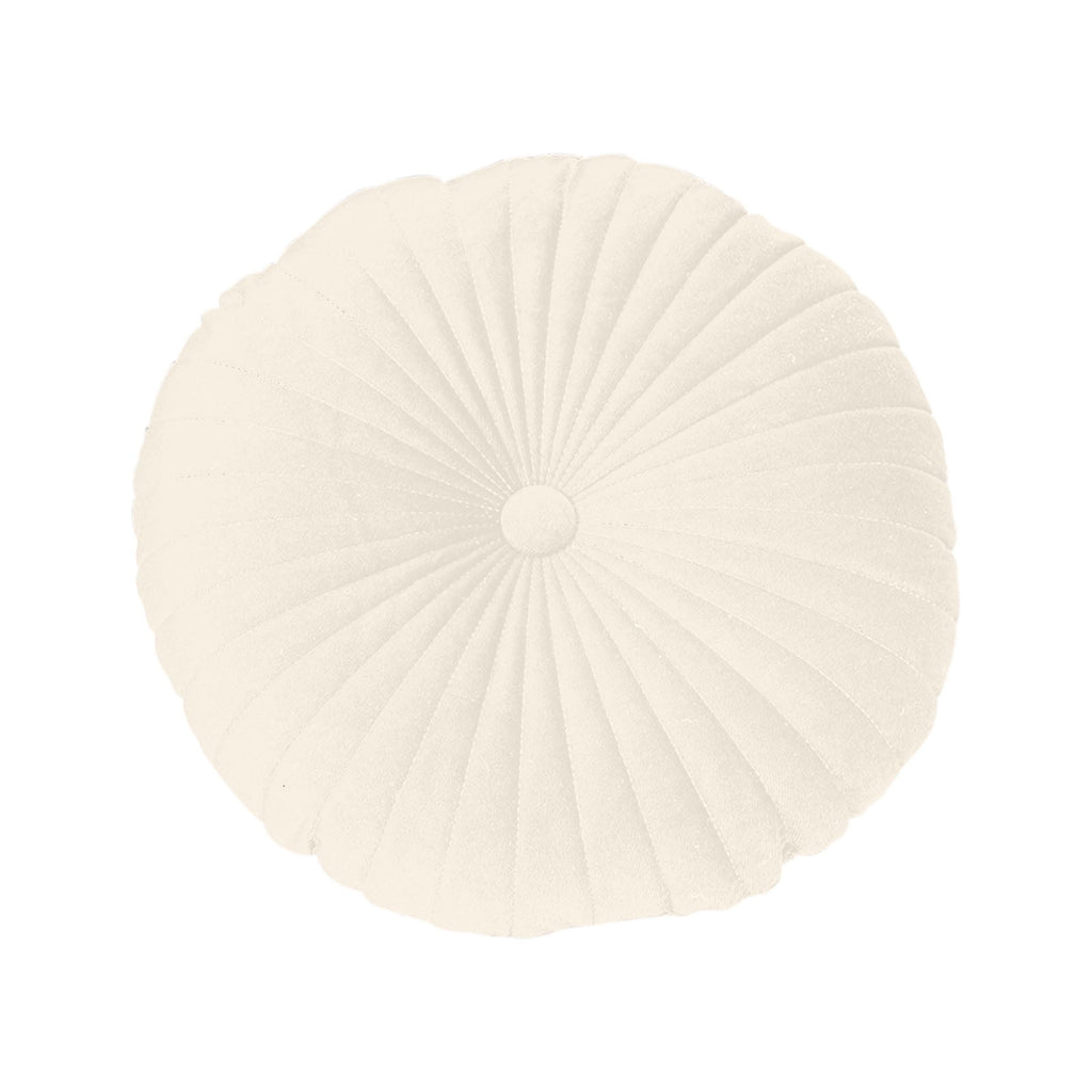 Round Throw Pillow 15.7 inch Decorative Round Velvet Floor Pillows Small Pumpkin Throw Pillow Cushion for Living Room Sofa Bed, Gray Beige