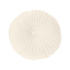 Round Throw Pillow 15.7 inch Decorative Round Velvet Floor Pillows Small Pumpkin Throw Pillow Cushion for Living Room Sofa Bed, Gray Beige