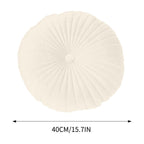 Round Throw Pillow 15.7 inch Decorative Round Velvet Floor Pillows Small Pumpkin Throw Pillow Cushion for Living Room Sofa Bed, Gray Beige