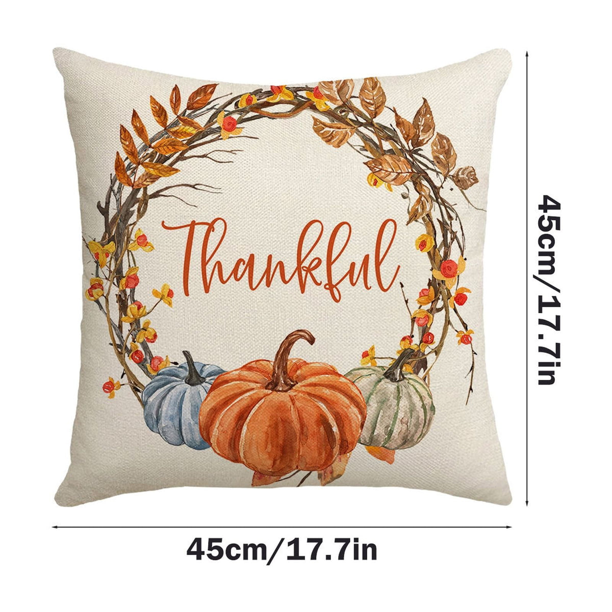 Fall Pillow Covers 18 x 18 inch Pumpkin Maple leaves Throw Pillow Covers Outdoor Autumn Thanksgiving Harvest Farmhouse Pillowcase Cushion Case for Home Sofa Fall Decor C