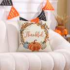 Fall Pillow Covers 18 x 18 inch Pumpkin Maple leaves Throw Pillow Covers Outdoor Autumn Thanksgiving Harvest Farmhouse Pillowcase Cushion Case for Home Sofa Fall Decor C