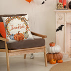 Fall Pillow Covers 18 x 18 inch Pumpkin Maple leaves Throw Pillow Covers Outdoor Autumn Thanksgiving Harvest Farmhouse Pillowcase Cushion Case for Home Sofa Fall Decor C
