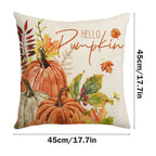 Fall Pillow Covers 18 x 18 inch Pumpkin Maple leaves Throw Pillow Covers Outdoor Autumn Thanksgiving Harvest Farmhouse Pillowcase Cushion Case for Home Sofa Fall Decor D