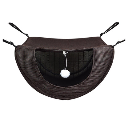 Darzheoy Cat Cage Hammock, Hanging Soft Pet Bed, Summer Breathable Pet Cage Hammock with Adjustable Straps, for Indoor Kitten Puppy Rabbit or Small Pet Coffee