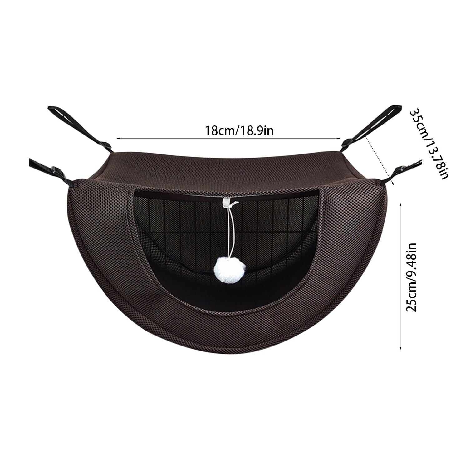 Darzheoy Cat Cage Hammock, Hanging Soft Pet Bed, Summer Breathable Pet Cage Hammock with Adjustable Straps, for Indoor Kitten Puppy Rabbit or Small Pet Coffee
