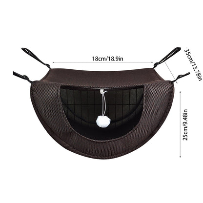 Darzheoy Cat Cage Hammock, Hanging Soft Pet Bed, Summer Breathable Pet Cage Hammock with Adjustable Straps, for Indoor Kitten Puppy Rabbit or Small Pet Coffee