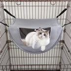 Darzheoy Cat Cage Hammock, Hanging Soft Pet Bed, Summer Breathable Pet Cage Hammock with Adjustable Straps, for Indoor Kitten Puppy Rabbit or Small Pet Gray