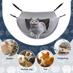 Darzheoy Cat Cage Hammock, Hanging Soft Pet Bed, Summer Breathable Pet Cage Hammock with Adjustable Straps, for Indoor Kitten Puppy Rabbit or Small Pet Gray