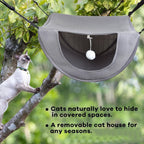 Darzheoy Cat Cage Hammock, Hanging Soft Pet Bed, Summer Breathable Pet Cage Hammock with Adjustable Straps, for Indoor Kitten Puppy Rabbit or Small Pet Gray