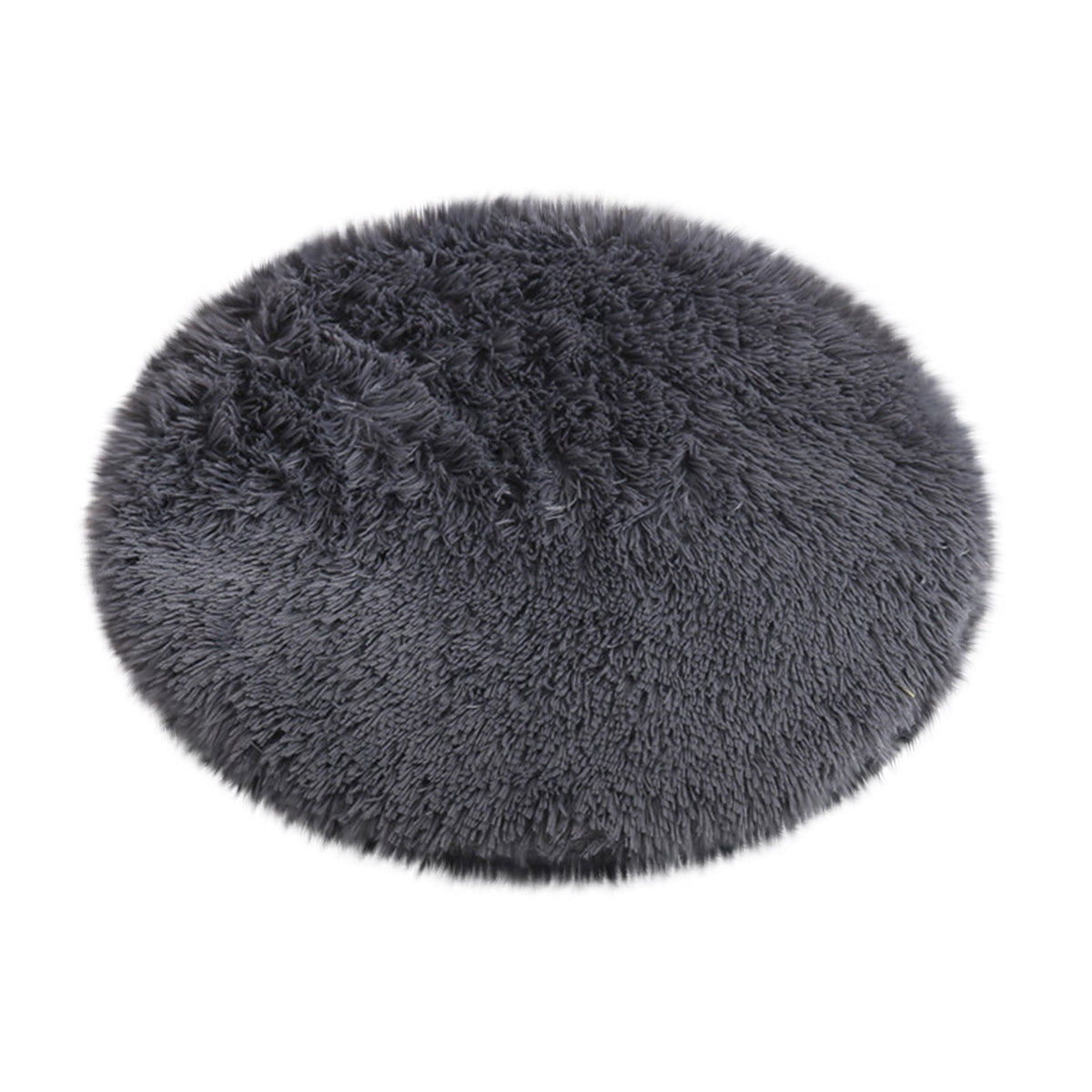 Darzheoy 16 inch Plush Dog Bed Mat Warm Fluffy Round Puppy Crate Pad with Anti-Slip Waterproof Bottom Soft Comfy Pet Kennel Mat for Small and Medium Dogs Black