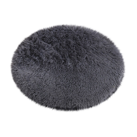 Darzheoy 16 inch Plush Dog Bed Mat Warm Fluffy Round Puppy Crate Pad with Anti-Slip Waterproof Bottom Soft Comfy Pet Kennel Mat for Small and Medium Dogs Black