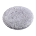 Darzheoy 16 inch Plush Dog Bed Mat Warm Fluffy Round Puppy Crate Pad with Anti-Slip Waterproof Bottom Soft Comfy Pet Kennel Mat for Small and Medium Dogs Gray