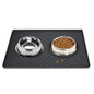 Darzheoy Dog Food Mat, Waterproof Dog Bowl Mat, Silicone Dog Mat for Food and Water, Pet Food Mat with Edges, Nonslip Dog Feeding Mat, Dog Food Mats for Floors Black