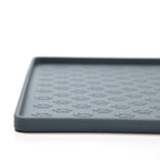 Darzheoy Dog Food Mat, Waterproof Dog Bowl Mat, Silicone Dog Mat for Food and Water, Pet Food Mat with Edges, Nonslip Dog Feeding Mat, Dog Food Mats for Floors Gray