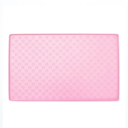 Darzheoy Dog Food Mat, Waterproof Dog Bowl Mat, Silicone Dog Mat for Food and Water, Pet Food Mat with Edges, Nonslip Dog Feeding Mat, Dog Food Mats for Floors Pink