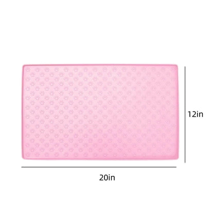 Darzheoy Dog Food Mat, Waterproof Dog Bowl Mat, Silicone Dog Mat for Food and Water, Pet Food Mat with Edges, Nonslip Dog Feeding Mat, Dog Food Mats for Floors Pink