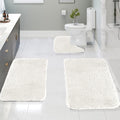 Bathroom Rugs Sets 3 Piece, Bath Rugs for Bathroom Non Slip, Ultra Soft Water Absorbent Microfiber Bath Mat Set, Machine Washable Thick Plush Bath Mats for Bathroom Floor,Tub and Shower 3 pc Blue 1