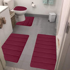 Bathroom Rugs Sets 3 Piece, Bath Rugs for Bathroom Non Slip, Ultra Soft Water Absorbent Microfiber Bath Mat Set, Machine Washable Thick Plush Bath Mats for Bathroom Floor,Tub and Shower 4 pc Blue 1