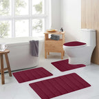 Bathroom Rugs Sets 3 Piece, Bath Rugs for Bathroom Non Slip, Ultra Soft Water Absorbent Microfiber Bath Mat Set, Machine Washable Thick Plush Bath Mats for Bathroom Floor,Tub and Shower 4 pc Blue 1