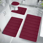 Bathroom Rugs Sets 3 Piece, Bath Rugs for Bathroom Non Slip, Ultra Soft Water Absorbent Microfiber Bath Mat Set, Machine Washable Thick Plush Bath Mats for Bathroom Floor,Tub and Shower 4 pc White 1