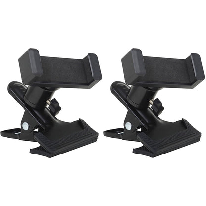 HOOWIFFY Guitar Phone Mount Metal Holder Black for Music Scores and Video Recording 2Pcs