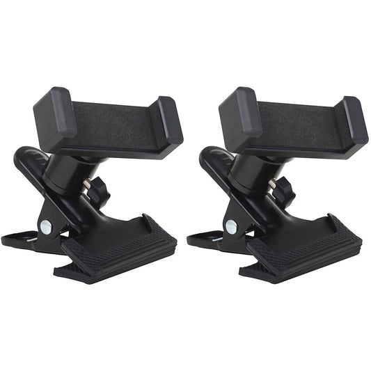 HOOWIFFY Guitar Phone Mount Metal Holder Black for Music Scores and Video Recording 2Pcs