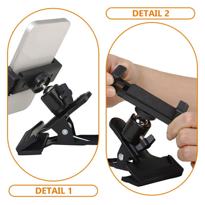 HOOWIFFY Guitar Phone Mount Metal Holder Black for Music Scores and Video Recording 2Pcs
