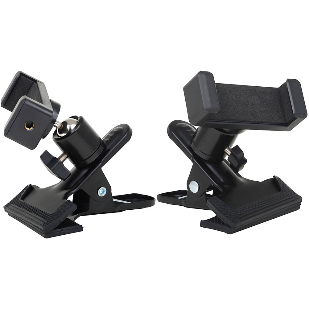 HOOWIFFY Guitar Phone Mount Metal Holder Black for Music Scores and Video Recording 2Pcs