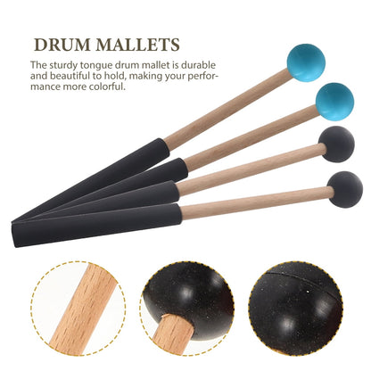 HOOWIFFY Drum Mallets Wooden Rubber 2 Pairs 8.7x1in