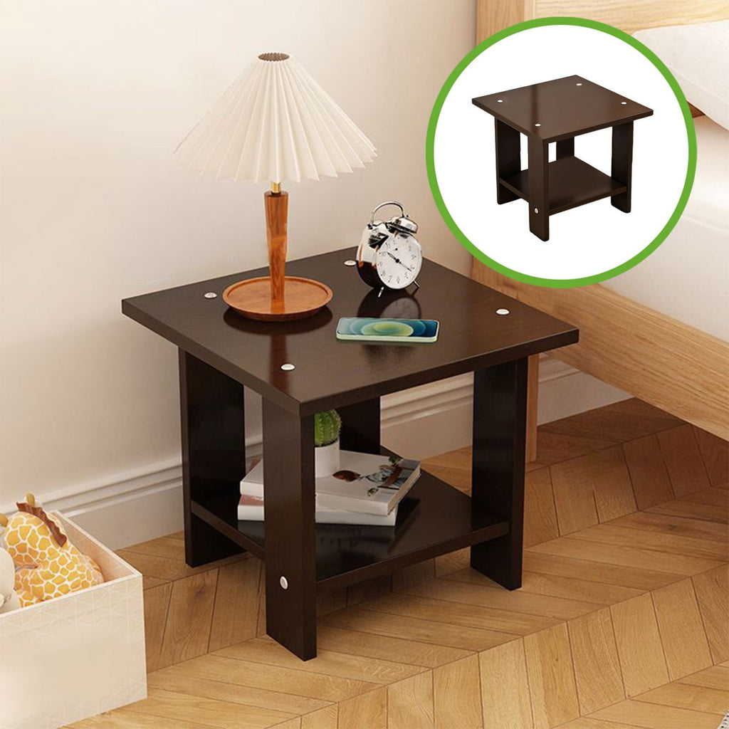 Compact Multi-Functional Side Table, Small Accent End Table for Sofa, Bedside, Living Room & Apartment, Portable Tea Table Nightstand Black