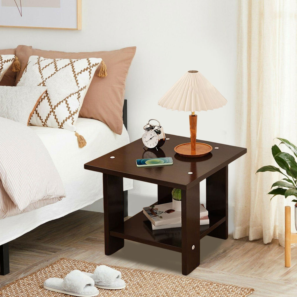 Compact Multi-Functional Side Table, Small Accent End Table for Sofa, Bedside, Living Room & Apartment, Portable Tea Table Nightstand Black