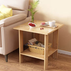 Compact Multi-Functional Side Table, Small Accent End Table for Sofa, Bedside, Living Room & Apartment, Portable Tea Table Nightstand Brown