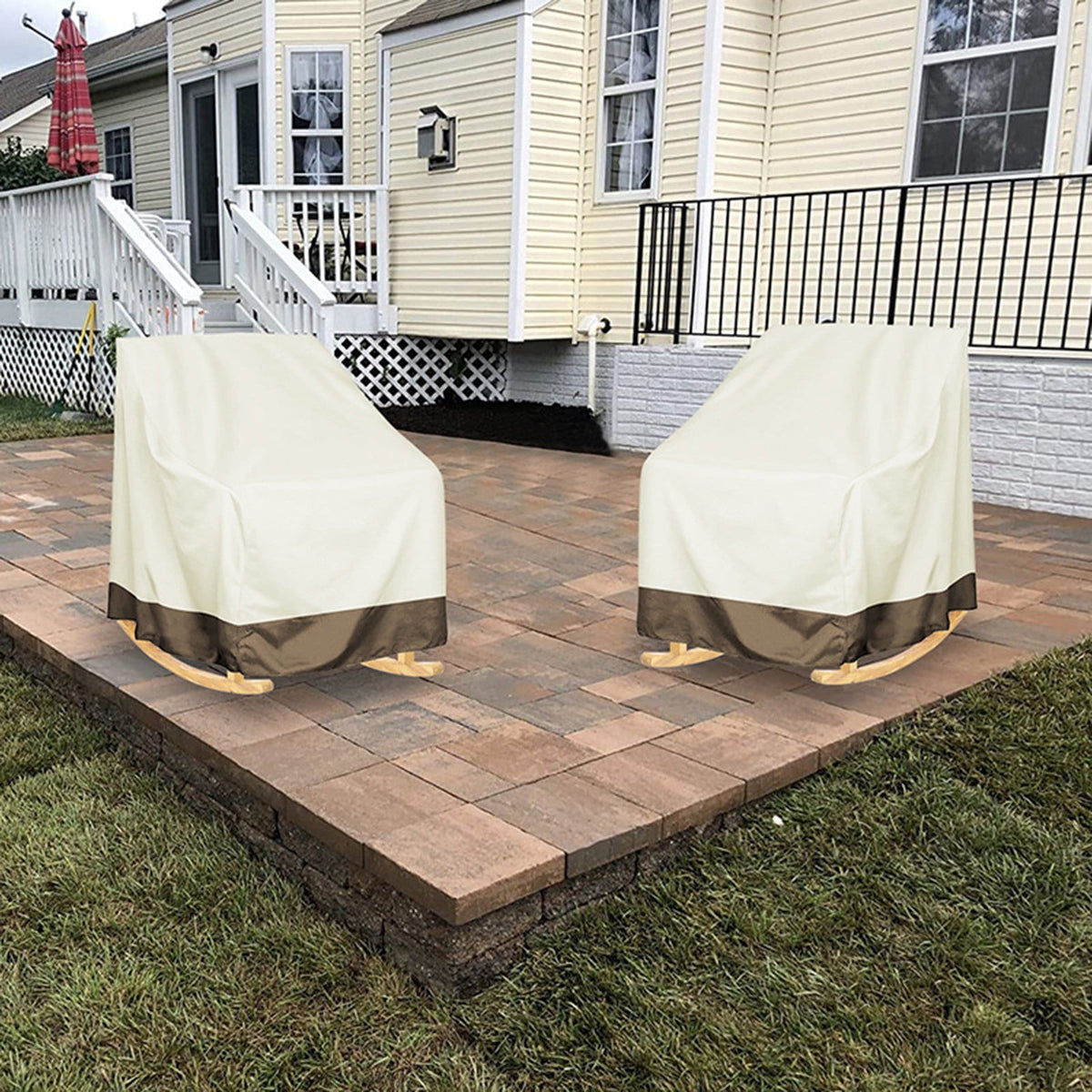 Patio Benches Loveseat Covers, Heavy Duty Patio Deep Bench Loveseat Cover, Waterproof Outdoor Deep Sofa Cover, Lawn Patio Furniture Covers with Air Vent 39×32.7×27.6 in Beige