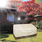 Patio Benches Loveseat Covers, Heavy Duty Patio Deep Bench Loveseat Cover, Waterproof Outdoor Deep Sofa Cover, Lawn Patio Furniture Covers with Air Vent 57.9×31×32.7 in Beige