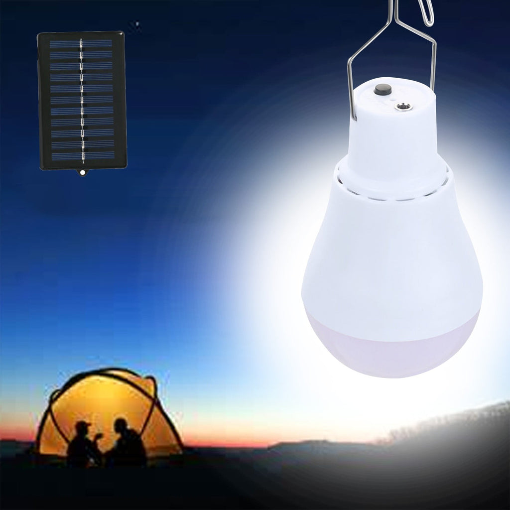 Solar Lamp Portable LED Light Bulb, Solar Panel, Powered Rechargeable Lantern Lights Lamps for Pet House Shed Barn Indoor Outdoor Emergency Hiking Tent Reading CamNight Light