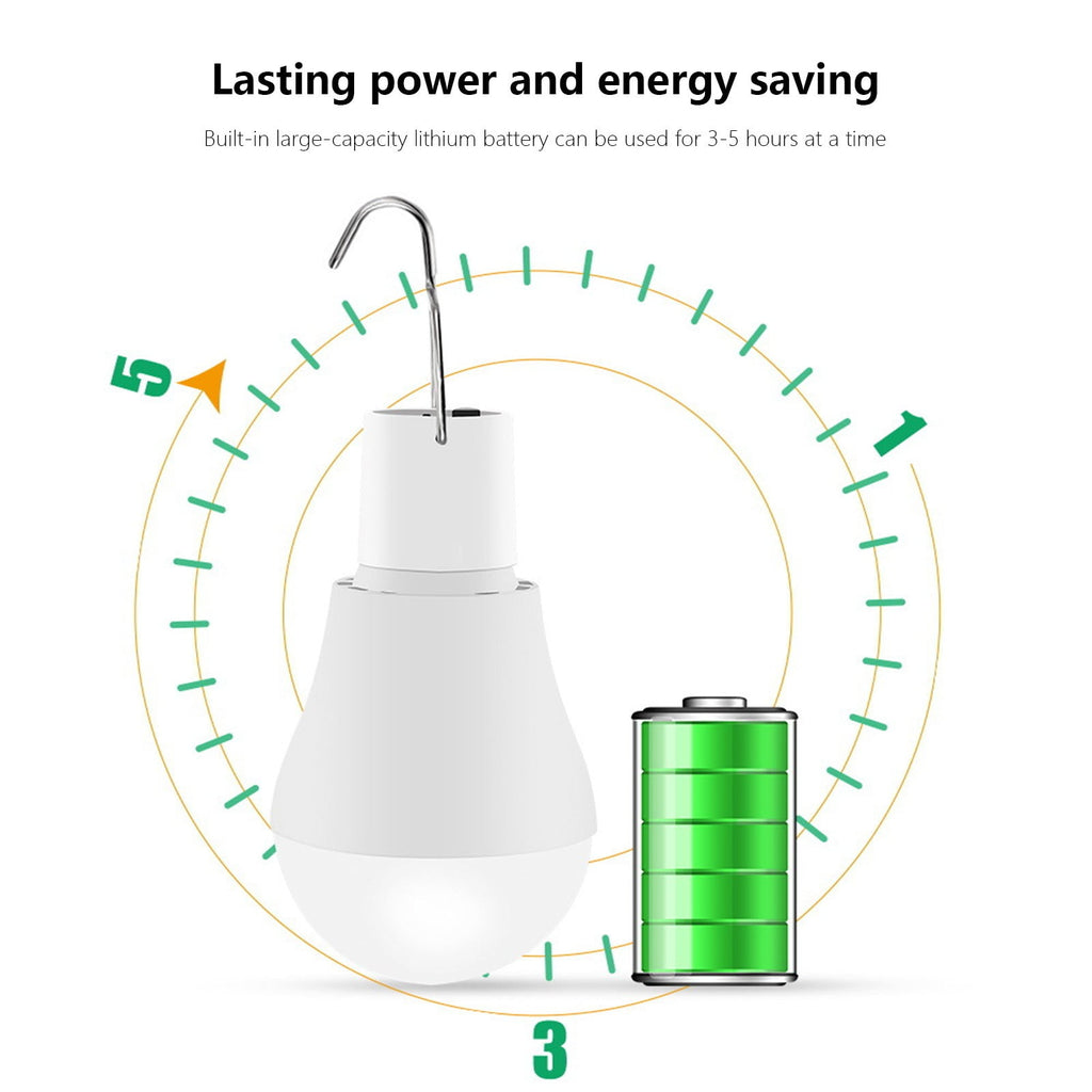 Solar Lamp Portable LED Light Bulb, Solar Panel, Powered Rechargeable Lantern Lights Lamps for Pet House Shed Barn Indoor Outdoor Emergency Hiking Tent Reading CamNight Light