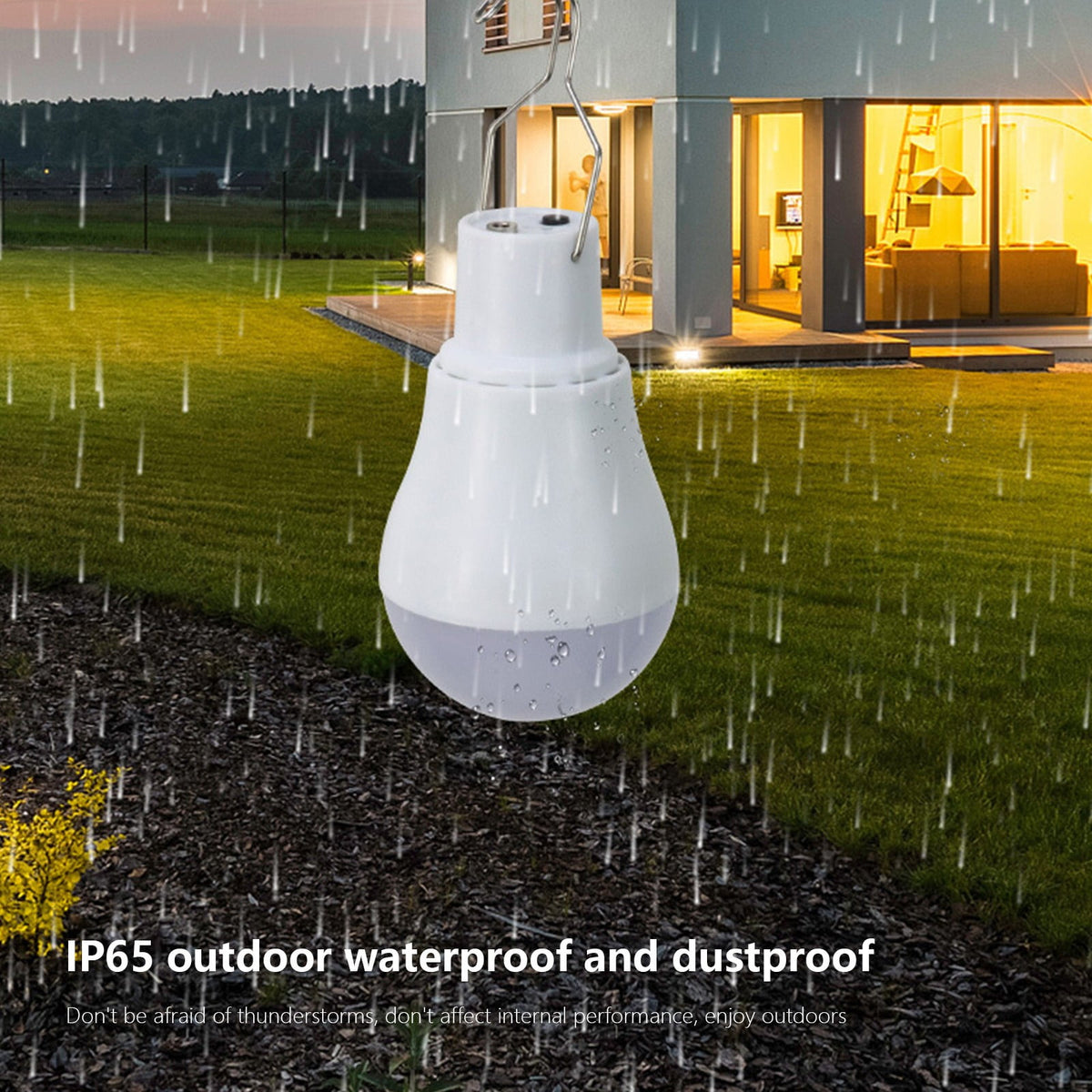 Solar Lamp Portable LED Light Bulb, Solar Panel, Powered Rechargeable Lantern Lights Lamps for Pet House Shed Barn Indoor Outdoor Emergency Hiking Tent Reading CamNight Light