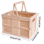 Large Picnic Basket, Collapsible Picnic Basket, Basket With Handle, Beach Picnic Basket, For Home, Kitchen, Camping, Picnic, Beach, Shopping White