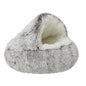 Darzheoy Calming Dog Beds & Cat Cave Bed with Hooded Cover, Removable Washable Round Beds for Small Medium Pets, Anti-Slip Plush Coved Bed for Pet (20"x20") G