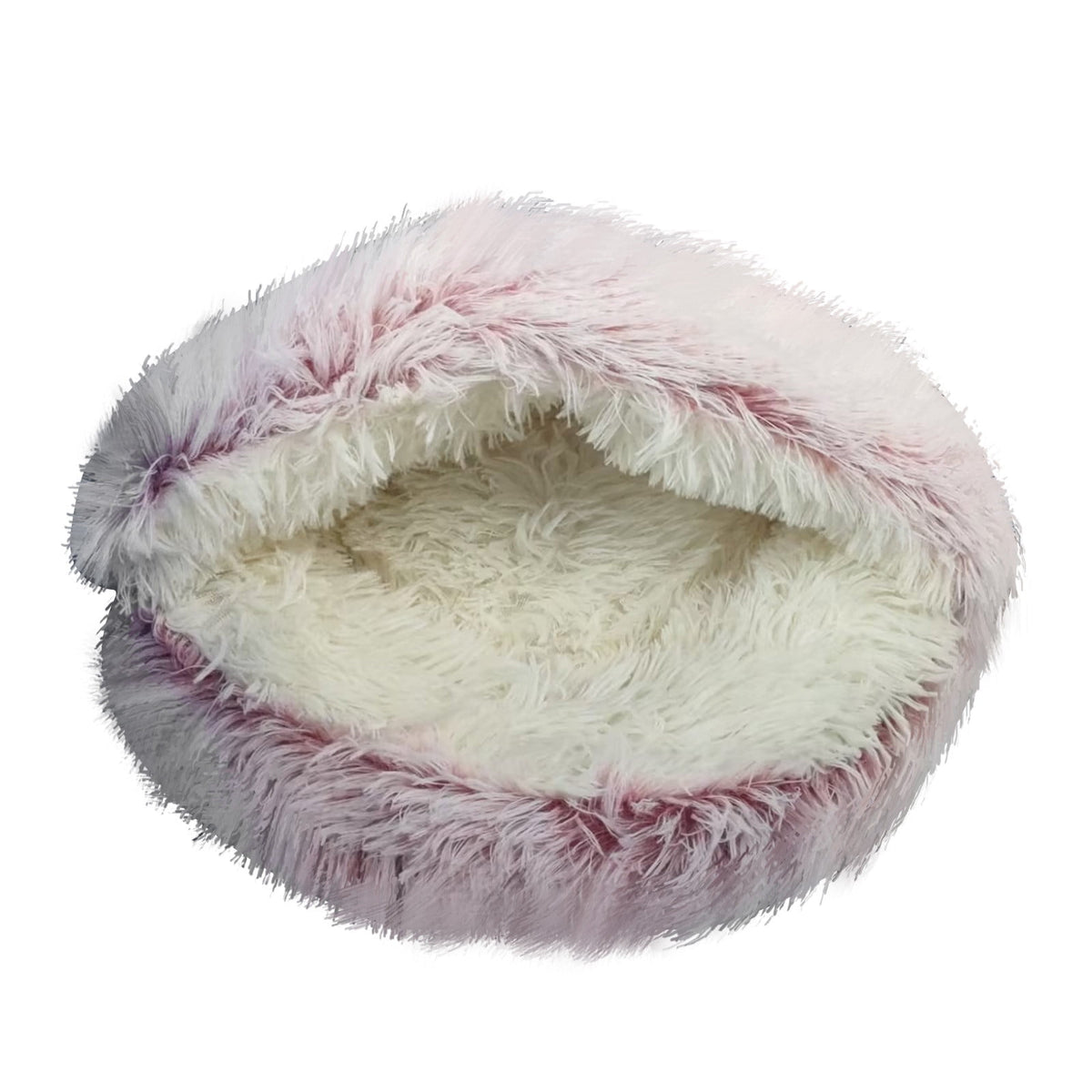 Darzheoy Cat Bed Round Plush Hooded Cat Bed Cave, for Indoor Cats or Small Dog Beds, Calming Pet Beds Calm Anti-nxiety Dog Bed, Waterproof Bottom Washable (16"x16") Purple