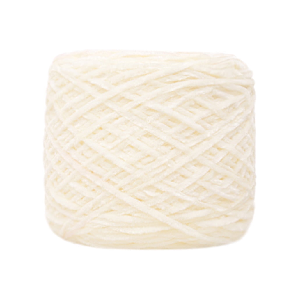 Chmadoxn DIY Velvet Chenille Yarn,Bulky Luxury Chenille Yarn for Crochet Hat Scarf White