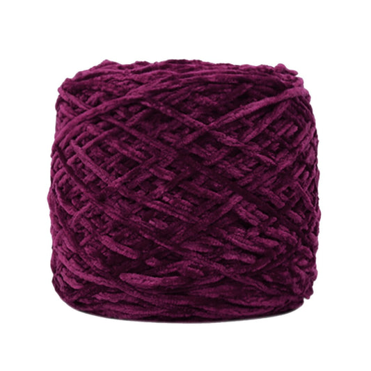 Chmadoxn DIY Velvet Chenille Yarn,Bulky Luxury Chenille Yarn for Crochet Hat Scarf Wine
